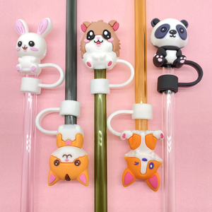Adornos 3D de Animales (Conejo, Oso, Perro) de 10mm para Tapas de Pajitas, Accesorios para Bar - Product Image 1
