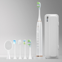 Brosse à dents électrique sonique intelligente V6, autonomie de 260 jours, 48000 VPM, pour adultes, 5 modes de pression moyenne rechargeables, IPX7, LED 5