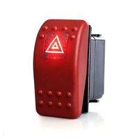 Interrupteur à bascule LED bleu 4 broches marche/arrêt 12V/24V pour clignotants, gravé au laser, SPDT, pour voiture
