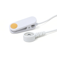 Câble d'électrode personnalisé avec clip auriculaire et fiche mâle CC 2,35 mm pour physiothérapie, conducteur en cuivre, isolation en PVC