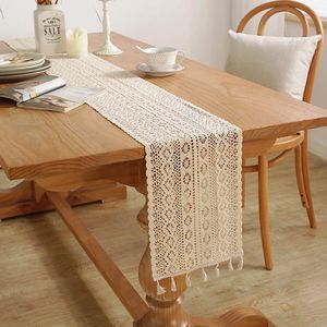Venta al por mayor <span class=keywords><strong>gancho</strong></span> flor corredor <span class=keywords><strong>de</strong></span> lujo tejido largo <span class=keywords><strong>de</strong></span> algodón Navidad cumpleaños boda decoración fiesta Beige bordado encaje <span class=keywords><strong>Mesa</strong></span> bandera - Product Image 6