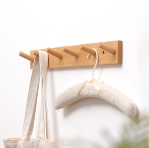 <span class=keywords><strong>Perchero</strong></span> de <span class=keywords><strong>madera</strong></span> maciza montado en la <span class=keywords><strong>pared</strong></span> o adhesivo para puerta, superventas, de bambú, con 6 ganchos, 100% - Product Image 4