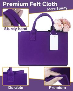 Sac fourre-tout en feutre avec cordon de serrage pour femmes, sac à main de shopping, sac cadeau avec logo, vente directe d'usine - Product Image 3