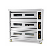 Four de cuisson industriel en acier inoxydable 31,92 kW 380 V à 4 niveaux et 12 plateaux pour pizzas et pâtisseries
