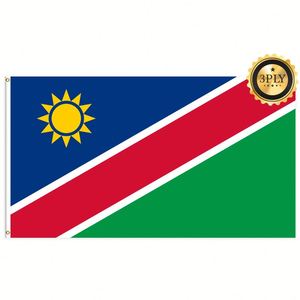 Drapeau de la Namibie 3x5 pieds en gros, polyester 68D/100D, personnalisable, fanion de toutes les nations, livraison rapide d'un fournisseur fiable - Product Image 1