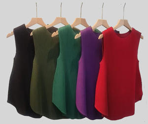 เสื้อผ้าฤดูร้อน PY สำหรับผู้หญิง เสื้อกั๊กจีบระบายอากาศได้ดี เป็นมิตรกับสิ่งแวดล้อม เนื้อผ้ามีเท็กซ์เจอร์ สไตล์ลำลองหลวมๆ แบบไม่มีแขน สไตล์เกาหลี ขายส่งออนไลน์ - Product Image 4