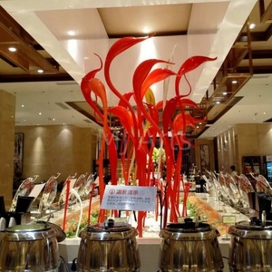 <span class=keywords><strong>Cañas</strong></span> de cristal de Murano rojo, arte soplado por boca, <span class=keywords><strong>centro</strong></span> <span class=keywords><strong>comercial</strong></span> rojo amarillo, <span class=keywords><strong>centro</strong></span> <span class=keywords><strong>comercial</strong></span>, decoración de pie, arte de cristal, escultura de jardín - Product Image 5