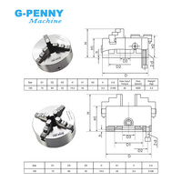 Kit de rotation de tête diviseuse CNC 4ème axe 100mm 3/4 mâchoires 4.5Nm NEMA34 86HS45N HBS86H, angle de pas 1.8°, 2 phases, pour fraiseuse