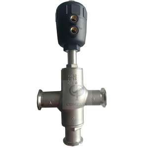 Vanne à siège d'angle pneumatique à trois voies en acier inoxydable à installation rapide pour les applications de médias d'eau - Product Image 4