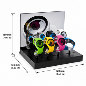 Expositor de Relojes para Mujer en Acrílico Negro Brillante de Dos Niveles, Fabricado en Vietnam por DSP - Product Image 2
