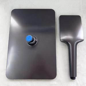 Juego de cabezal de ducha rectangular gris plomizo de 12 pulgadas con función anticorrosión - Product Image 1