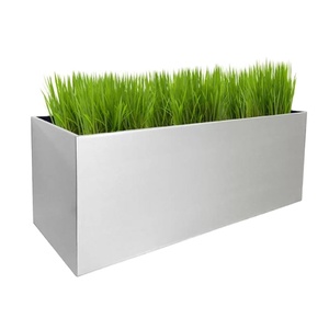 Outdoor Garden Furniture <strong>Large</strong> Rectangular Metal Planter Outside Street Stainless Steel Flower Pot Patio Aluminium <strong>Plant</strong> <strong>Box</strong> - Product Image 1