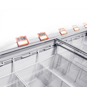 Comercial horizontal comida fría en <span class=keywords><strong>el</strong></span> pecho de la isla pantalla refrigerador congelador para supermercado - Product Image 6