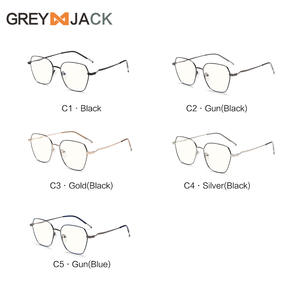 Montures de lunettes ovales en acier inoxydable Greyjack, monture complète, protection contre la lumière bleue, unisexe 66018 - Product Image 4