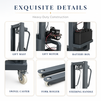 Gerbeur de palettes électrique Portable 300kg Nouvel état Petit chariot élévateur d'occasion avec batterie au lithium et composants PLC