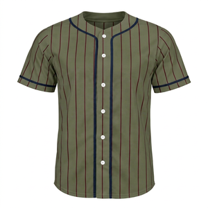 เสื้อเบสบอลหลากสีขายส่งสำหรับผู้ชาย สกรีนชื่อและหมายเลขได้ตามต้องการ เสื้อแขนสั้นติดกระดุมสำหรับฤดูร้อน ผลิตจากโพลีเอสเตอร์ 100% เสื้อทีม - Product Image 1