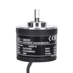 E6C2-CWZ6C OD50mm 6/8mm Solid Shaft 1000P/R 3 Phase NPN Output Incremental Rotary Encoder For Auto Dropping Fabric Machine