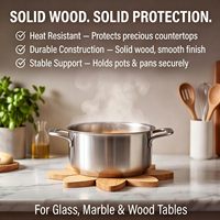 Ensemble de dessous-de-plat en bois avec support, dessous-de-plat en forme de moulin à vent, dessous-de-plat résistants à la chaleur pour plats chauds, casseroles, poêles, tapis de table de cuisine