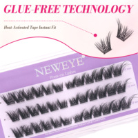 Cils professionnels sans colle, 36 bouquets, 3 rangées, mix 8-14mm, courbure D, auto-adhésifs, à poser soi-même, cils en grappe DIY, marque privée OEM
