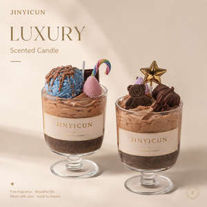 600g Dessertbeker Geurkaars met Teddybeer Mocha & Zeezout Chocolade Design, Zoete Huisdecoratie Cadeau, Aangepaste OEM Beschikbaar - Product Image 1