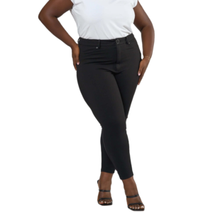 2025 grande taille femmes taille haute bouton droit Jean pantalon nouveau pantalon en Denim ample avec taille élastique respirant pour l'été - Product Image 1