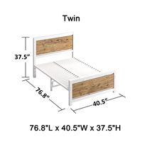 Cadre de lit plateforme robuste taille Queen, support à lattes en acier solide, tête de lit en bois blanc, rangement, pas besoin de sommier tapissier pour la chambre à coucher