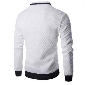 Veste matelassée pour femme, blanche, manches longues, col montant, fermeture éclair, vêtement d'extérieur d'automne, design bicolore - Product Image 2