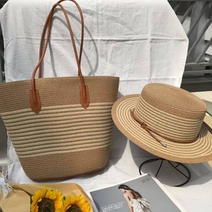 Nuova Borsa Estiva a Tracolla in Paglia a Righe con Chiusura a Cerniera, Grande Capacità, Casual ed Elegante, Borsa da Spiaggia per Donna - Product Image 4