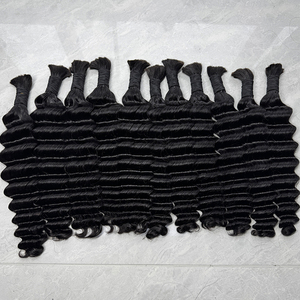 Cabello Virgen Camboyano Suave con Ondas Profundas, a Granel, con Doble Trama a Máquina, Color Natural, Textura Completa, para Trenzas y Fabricación de Pelucas - Product Image 1