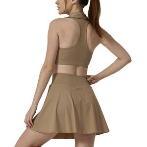 Lanyu Ensemble de jupes de tennis pour femmes Haut court et jupes assortis Sports Yoga Golf Respirant Évacuation de l'humidité et séchage rapide - Product Image 3