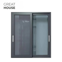 Fenêtre coulissante en aluminium robuste personnalisable avec double vitrage certifié coupe-vent AS2047 pour villa et cuisine