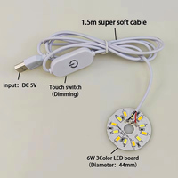 Lampe de bureau LED USB 1.5M avec 3 couleurs 3W 10W interrupteur tactile à intensité variable Mini taille pour la lecture de chambre à coucher ou la veilleuse