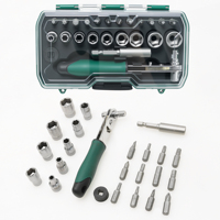 Jeu de tournevis de précision multifonction 23 pièces, avec embout magnétique intégré de 60 mm + clé à cliquet double embout 1/4