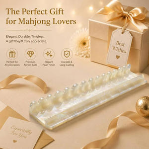 Premium Acrylic Mahjong Racks with Magnetic Pushers Set of 4, 20 inch Scalloped Mahjong Racks - Product Image 6