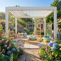 Pérgola de Aluminio con Techo de Láminas para Invierno, Gazebo Resistente a la Nieve, Impermeable, Precio de Fábrica al por Mayor