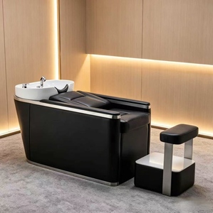 High End Internet Celebrity Hair Salon Hair Wash <b>Bed</b> Hair Salon Fashionable and Simple Ceramic Semi Lying Flushing <b>Bed</b> - Product Image 1
