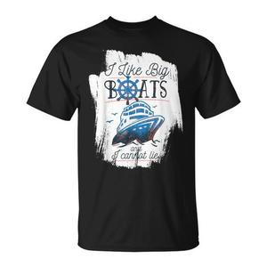 T-shirt promotionnel pour hommes « J'aime les grands bateaux et je ne peux pas mentir » sur le thème des navires de croisière - Product Image 1
