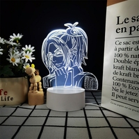Veilleuse rechargeable Anime en gros, lampe de nuit à changement de couleur, luminosité réglable, contrôle tactile