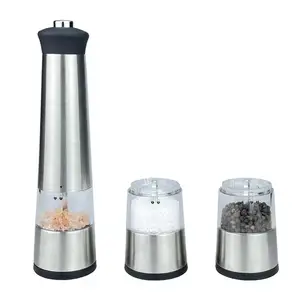 Elektrisch einstellbare Grobheit Edelstahl batteriebetrieben Pfeffermühle Salzmühle für den heimgebrauch