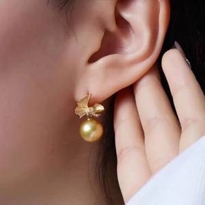 Accessoires en perles DIY, boucles d'oreilles en argent S925 avec feuille de ginkgo et perles de 9 à 13 mm, support vide pour boucles d'oreilles, tendance, bijoux 22568DIY - Product Image 3