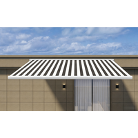 Auvent rétractable électrique pour l'extérieur, pare-soleil pour patio, balcon, fenêtre, porte et terrasse avec éclairage LED et protection contre les éclaboussures