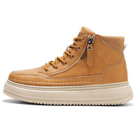 Bottes de randonnée rétro littéraires pour hommes, best-seller, nouvelles chaussures d'extérieur d'automne, semelles épaisses, mi-mollet, tige en polyuréthane, antidérapantes