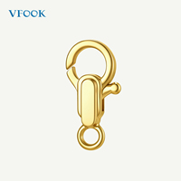 Fermoir à ressort rectangulaire fin anti-déformation en or massif 18 carats VFOOK Findings pour bracelets et colliers