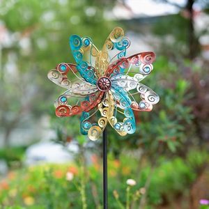 Ngọc giai điệu đa-màu LED chiếu sáng thép không gỉ Cối Xay Gió Cổ Phần IP65 năng lượng mặt trời Vườn động gió Spinner Đèn Dimmable - Product Image 4