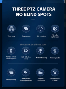 Shoocam V380 mạng Máy ảnh Wifi 12mp PTZ 4G Sim Thẻ 360 ngoài trời không dây an ninh wifi Camera giám sát năng lượng mặt trời cctv camera - Product Image 6