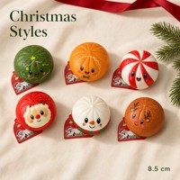 Boîte Mystère de Noël : Squishy en Mousse PU à Remontée Lente en Forme de Boulette, Jouet Anti-Stress, Cadeau