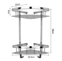 Vente en gros étagère moderne en acier inoxydable 304 à coin unique étagère de rangement triangulaire polie pour salle de bain cuisine pour la maison hôtel