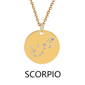 SSeeSY bijoux de mode breloques non ternir signe étoile plaqué or en acier inoxydable pièce 12 <span class=keywords><strong>horoscope</strong></span> zodiaque collier pour les femmes - Product Image 6