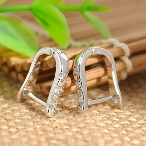 Vintage diamant clip sur boucles d'oreilles dessins animaux <span class=keywords><strong>cheval</strong></span> chaussures boucles d'oreilles bijoux - Product Image 2