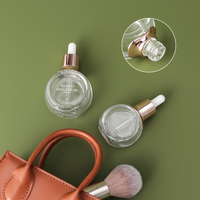 Bouteilles compte-gouttes en verre rechargeables de luxe industrielles de 30 ml et 50 ml pour parfum, à remplissage automatique, avec estampage doré, surface transparente/givrée, vente en gros